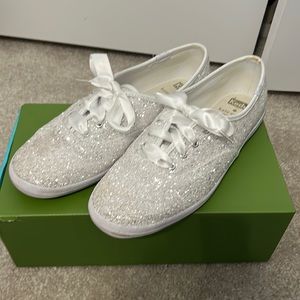 White sparkly Keds